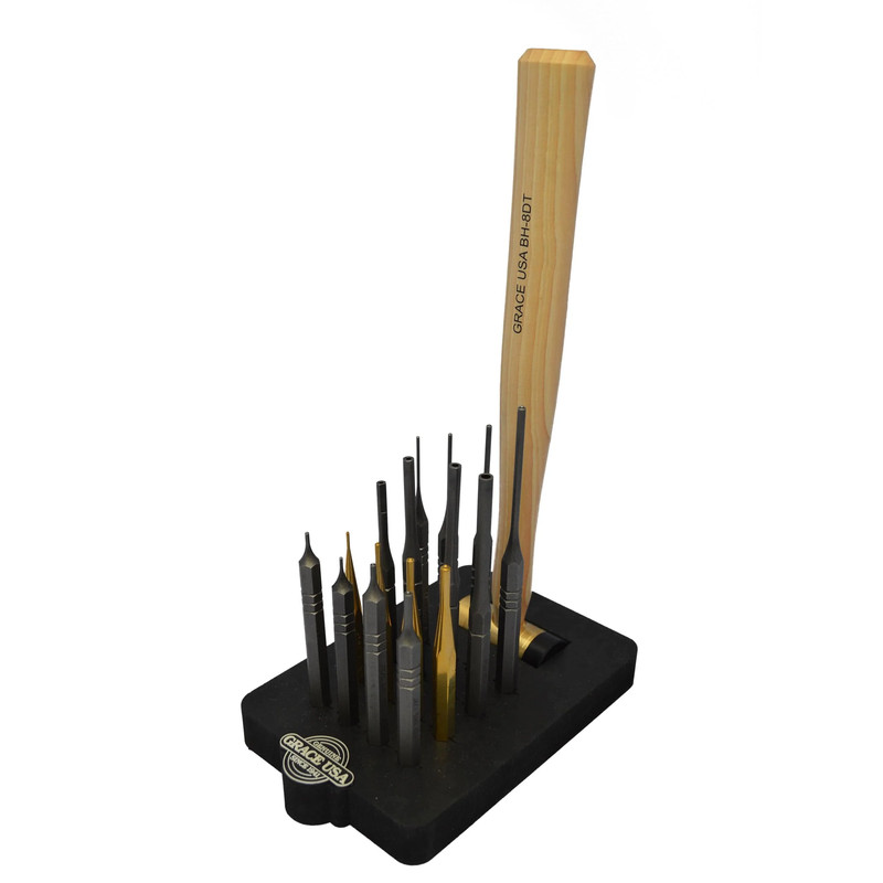 17 Piece AR 15 Punch & Hammer Set w/Bench Block